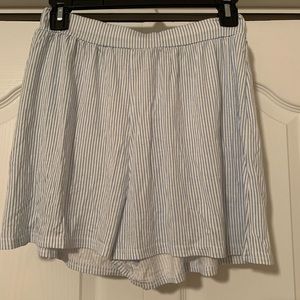 Pretty Little Thing blue and white striped shorts